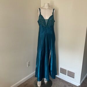 Vintage Victoria’s Secret Gold Label Satin Lace Long Nightgown L